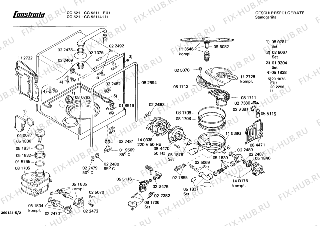 Схема №2 CG521141 CG521 с изображением Передняя панель для посудомоечной машины Bosch 00116556