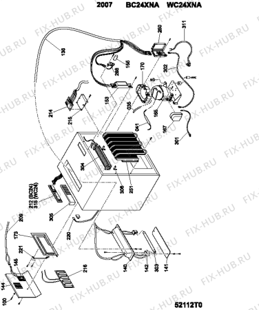 Взрыв-схема холодильника Ariston WC24XNA (F044232) - Схема узла