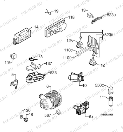 Взрыв-схема посудомоечной машины Privileg 919249_10618 - Схема узла Electrical equipment 268