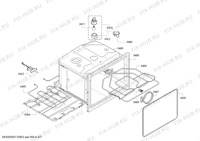 Схема №6 B48E52N3KE с изображением Панель управления для плиты (духовки) Bosch 00744877