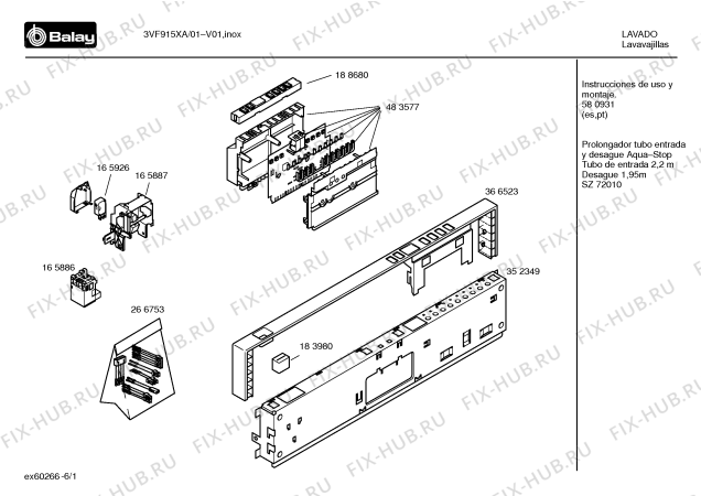 Схема №5 3VF915XA VF915X с изображением Инструкция по эксплуатации для посудомоечной машины Bosch 00580931