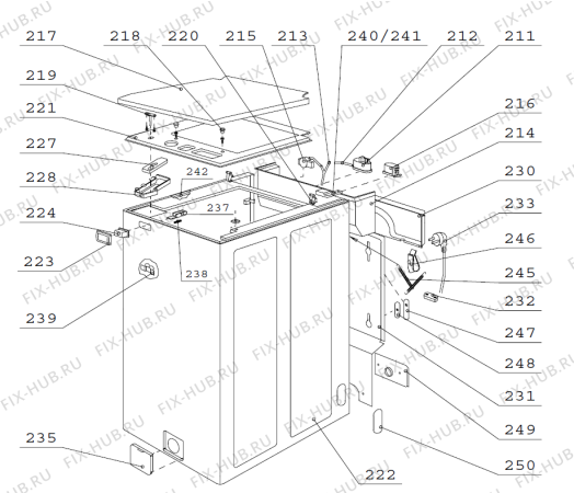 Взрыв-схема стиральной машины Gorenje W530 W530C03A NO   -White 4_5 kg (900002969, W530C03A) - Схема узла 02