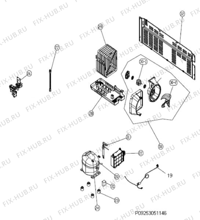 Взрыв-схема холодильника Electrolux EAL6143WOX - Схема узла Cooling system 017