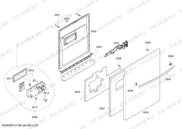 Взрыв-схема посудомоечной машины Bosch SHX56B02UC - Схема узла 02