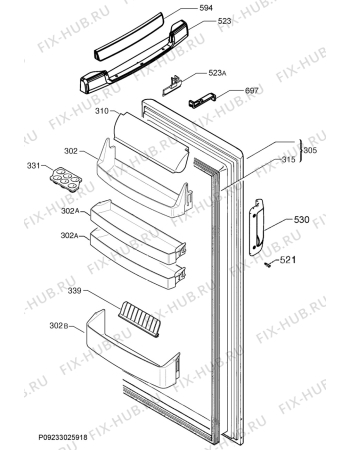 Взрыв-схема холодильника Electrolux ERA30371W - Схема узла Door 003