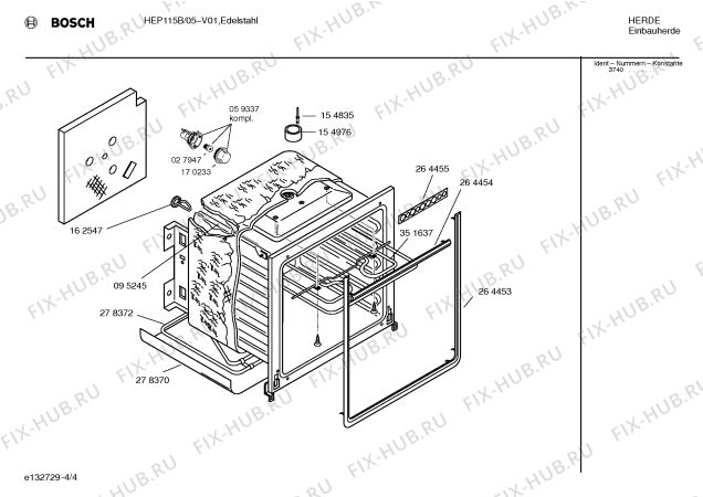 Взрыв-схема плиты (духовки) Bosch HEP115B - Схема узла 04