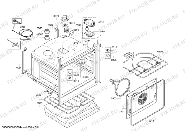 Схема №4 B15P60W0FR с изображением Панель управления для электропечи Bosch 00669190