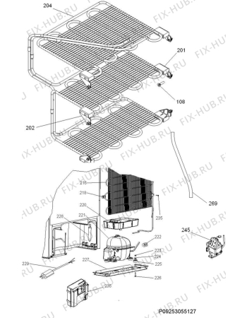 Взрыв-схема холодильника Electrolux IK255TR12R - Схема узла Cooling system 017