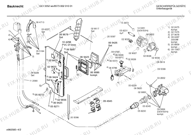 Схема №3 SR5BTB1 с изображением Планка для электропосудомоечной машины Bosch 00270791