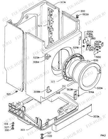 Взрыв-схема стиральной машины Electrolux WH3678 - Схема узла Cabinet + armatures