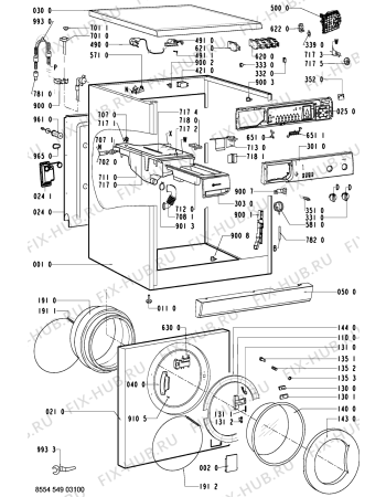 Схема №1 WAS 1200 с изображением Обшивка для стиральной машины Whirlpool 481245213871