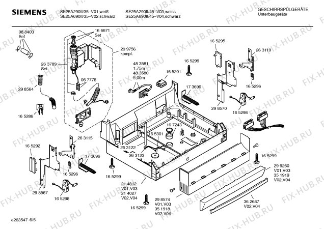 Схема №3 SE25A690II с изображением Краткая инструкция для электропосудомоечной машины Siemens 00587835