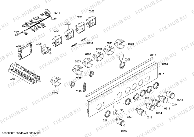 Взрыв-схема плиты (духовки) Bosch HLN444250V - Схема узла 02