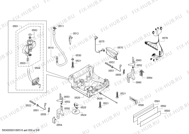 Взрыв-схема посудомоечной машины Bosch SPD53M52EU Super Silence - Схема узла 05