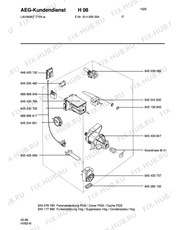 Взрыв-схема стиральной машины Aeg LAV7104 - Схема узла Electrical equipment