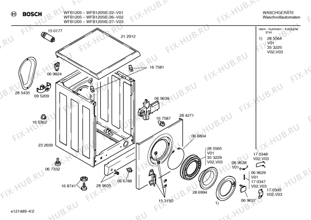 Схема №3 WFB1205IE BOSCH WFB 1205 с изображением Панель управления для стиралки Bosch 00352786