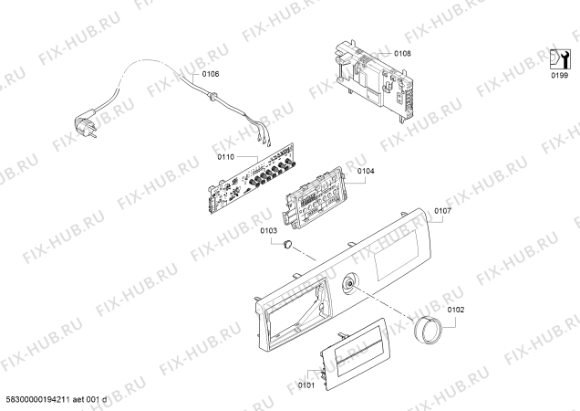 Схема №4 WTA79200GB с изображением Панель управления для сушилки Bosch 11019082