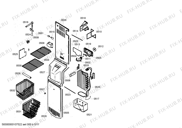 Схема №8 KG57U980 с изображением Панель для холодильника Siemens 00438287