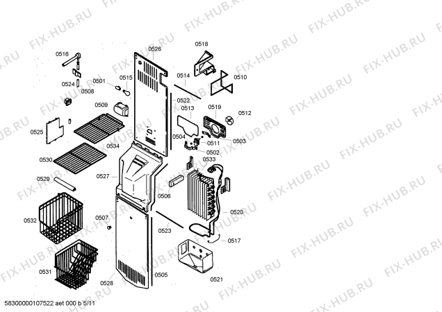 Схема №8 KG57U95SKD с изображением Крышка для холодильной камеры Siemens 00266935