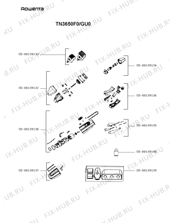 Схема №1 TN3650F0/GU0 с изображением Всякое для электробритвы Rowenta CS-00139139