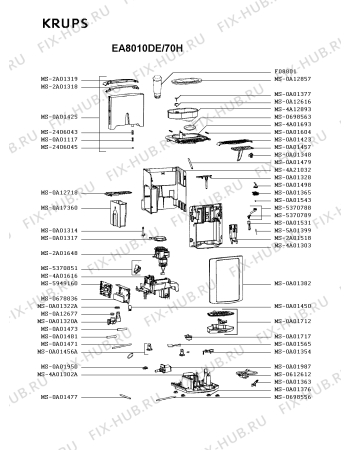 Схема №1 EA8080S2/70A с изображением Холдер фильтра  для электрокофеварки Krups MS-0A01365
