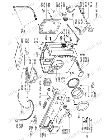 Схема №2 AWG 853 с изображением Бак (полубак) для стиралки Whirlpool 481241818356