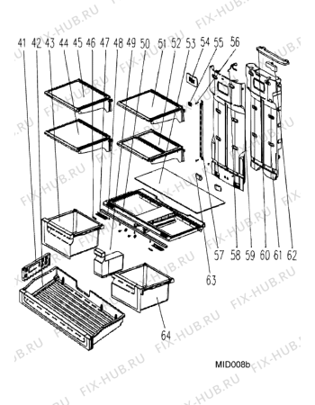 Взрыв-схема холодильника Hotpoint-Ariston FXD825F (F084899) - Схема узла