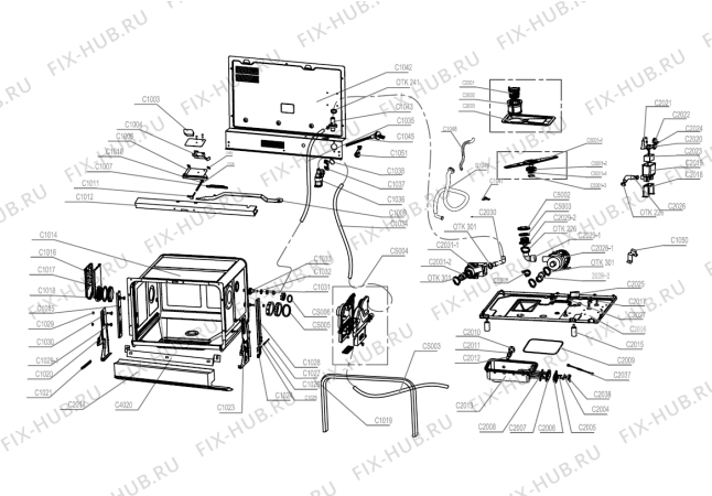 Схема №2 KS6110TT (278135, DW5H) с изображением Шарнир для посудомойки Gorenje 307939