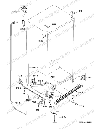 Взрыв-схема холодильника Whirlpool 20TML4A (F090561) - Схема узла