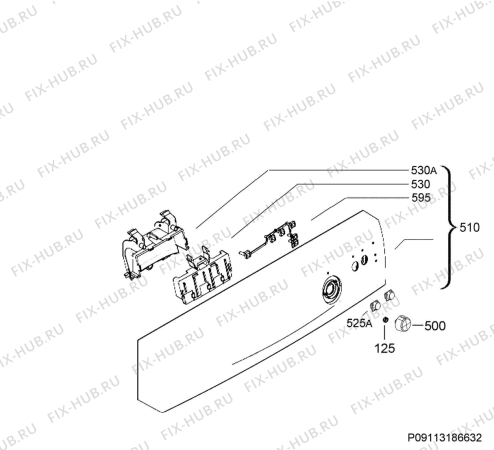 Взрыв-схема посудомоечной машины Elektro Helios DI4538 - Схема узла Command panel 037