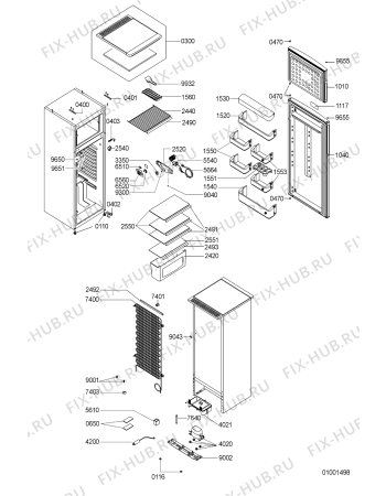 Схема №1 DPA 24 AL с изображением Крышка для холодильной камеры Whirlpool 481226278027