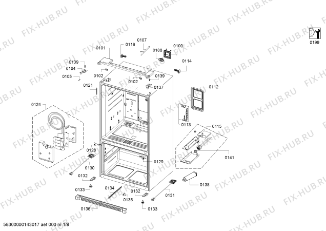 Схема №7 B26FT70SNS с изображением Модуль управления для холодильной камеры Bosch 00658268
