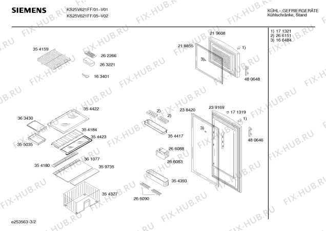 Взрыв-схема холодильника Siemens KS25V621FF - Схема узла 02