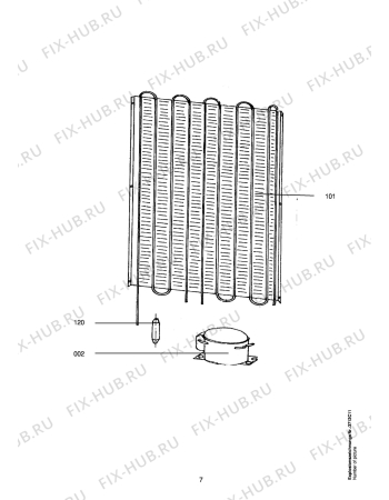 Взрыв-схема холодильника Electrolux EUC2685 - Схема узла Freezer cooling system