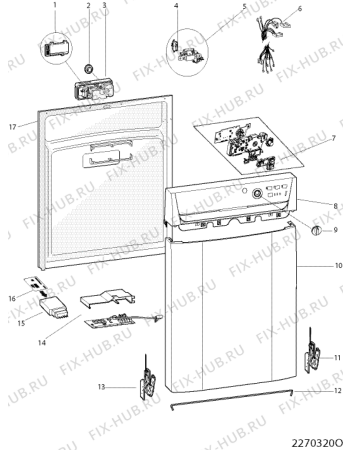 Схема №2 SISML21011P (F086866) с изображением Панель управления для посудомойки Indesit C00525692