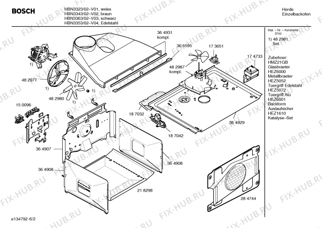 Схема №6 HBN3323 с изображением Инструкция по эксплуатации для духового шкафа Bosch 00584183