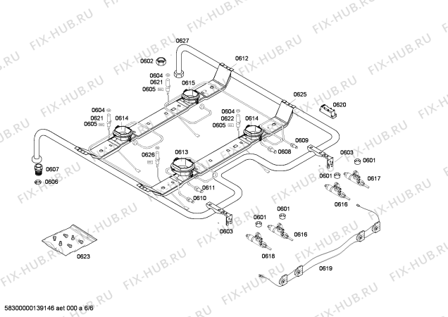 Схема №3 HM745515E с изображением Крышка для плиты (духовки) Siemens 00248195