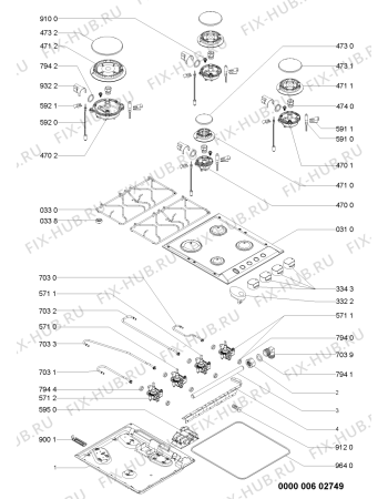 Схема №1 LPR 961 с изображением Втулка для плиты (духовки) Whirlpool 481244039405