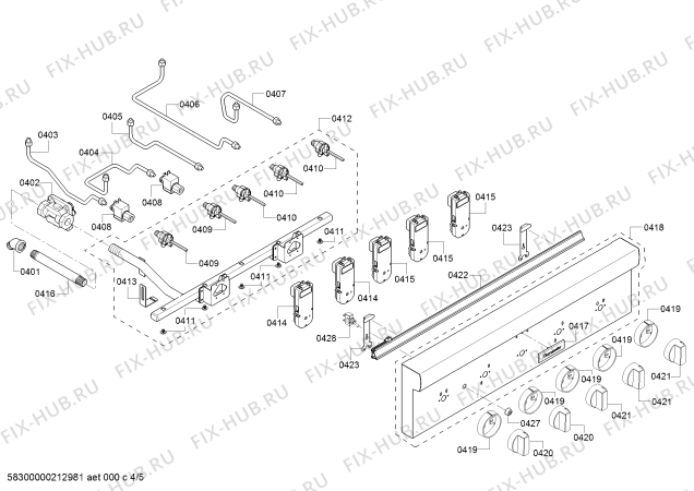 Схема №3 PCG305W Thermador с изображением Осветительная планка для плиты (духовки) Bosch 00778251