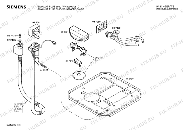 Схема №4 WH39900FG SIWAMAT PLUS 3990 с изображением Вставка для ручки для стиральной машины Siemens 00088237