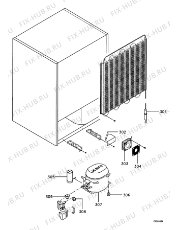 Взрыв-схема холодильника Electrolux MRF120/35 - Схема узла Cooling system 017