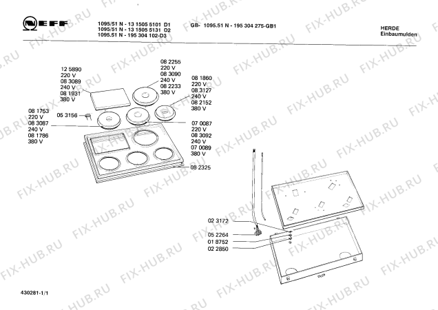 Схема №1 1315055131 1095/51N с изображением Температурный ограничитель для духового шкафа Bosch 00053156