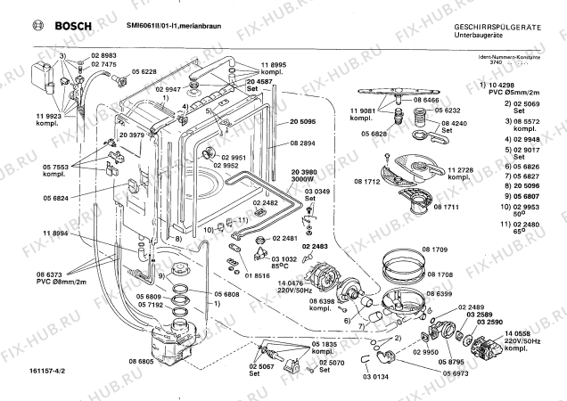 Схема №3 SMI7061 с изображением Кнопка для электропосудомоечной машины Bosch 00030001