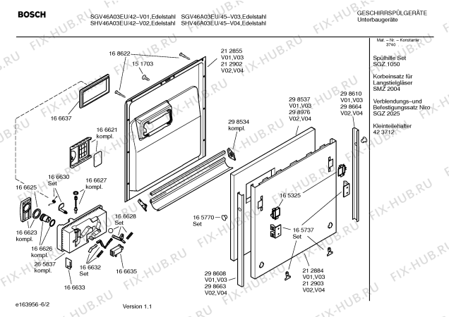 Схема №5 SHV46A03EU с изображением Инструкция по эксплуатации для посудомойки Bosch 00584068