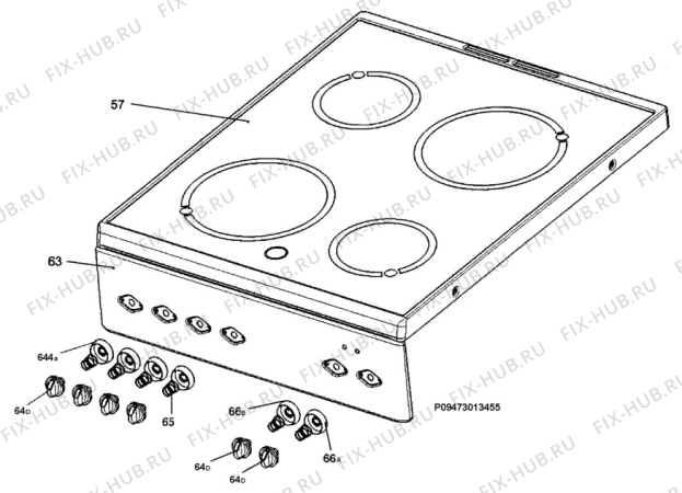 Взрыв-схема плиты (духовки) Zanussi ZCV5600 - Схема узла Section 4