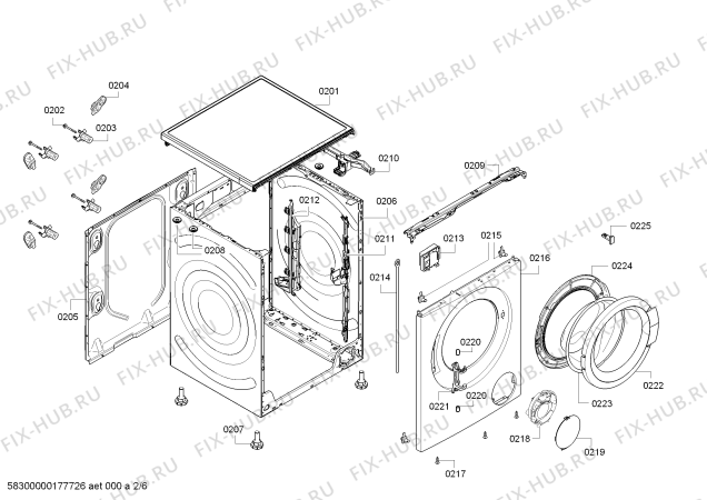 Схема №6 WAK28280CH MaxxPlus с изображением Наклейка для стиралки Bosch 00631506
