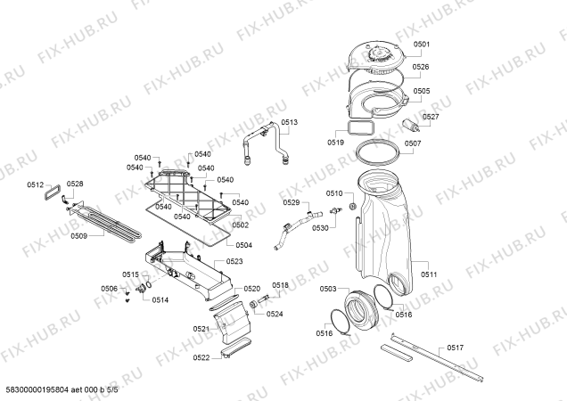 Взрыв-схема стиральной машины Bosch WKD28351GC - Схема узла 05