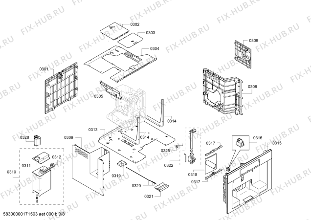 Схема №5 TCC78K750A с изображением Панель для кофеварки (кофемашины) Bosch 00676861