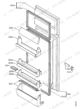 Взрыв-схема холодильника Zanussi ZI7280D - Схема узла Door 003