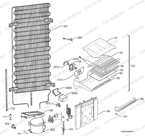 Взрыв-схема холодильника Aeg Electrolux S73400CNW0 - Схема узла Cooling system 017